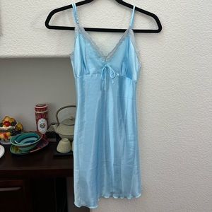 Victoria secret type silk slip dress in a baby blue